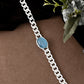 VOJ Silver Plated Blue Stone Men's Bracelet - Swadesiicart