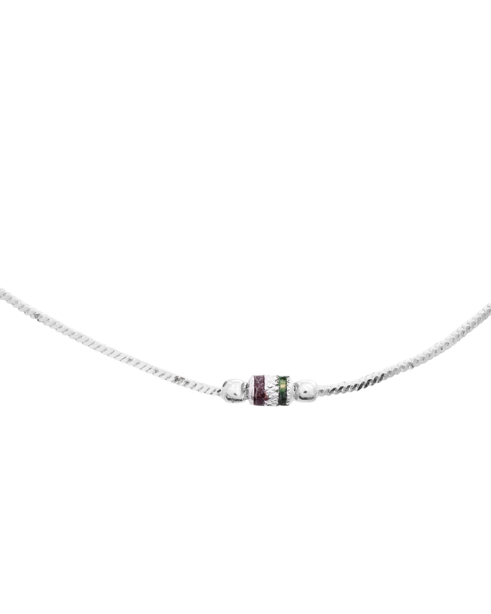 VOJ Set of 2 Silver Plated Elegent Anklet - Swadesiicart