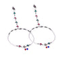 VOJ Set of 2 Silver Toned Meenakari Anklet With Toe Ring - Swadesiicart