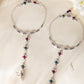 VOJ Set of 2 Silver Toned Meenakari Anklet With Toe Ring - Swadesiicart