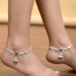 VOJ Set of 2 Silver Plated With Beads Anklet - Swadesiicart