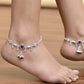 VOJ Set of 2 Silver Plated With Beads Anklet - Swadesiicart