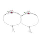 VOJ Set of 2 Silver Plated With Beads Anklet - Swadesiicart