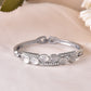VOJ Silver Plated Stone Studded Kada Bracelet - Swadesiicart
