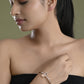 VOJ Gold-Polished Heart Shaped Stone Studded Kada Bracelet - Swadesiicart