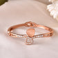 VOJ Gold-Polished Heart Shaped Stone Studded Kada Bracelet - Swadesiicart