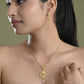 VOJ Gold-Polished AD Stone Studded Geometrical Design Chain Set | Swadesiicart