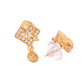 VOJ Gold-Polished AD Stone Studded Geometrical Design Chain Set | Swadesiicart
