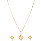 VOJ Gold-Polished AD Stone Studded Geometrical Design Chain Set | Swadesiicart