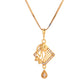 VOJ Gold-Polished AD Stone Studded Geometrical Design Chain Set | Swadesiicart