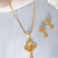 VOJ Gold-Polished AD Stone Studded Geometrical Design Chain Set | Swadesiicart