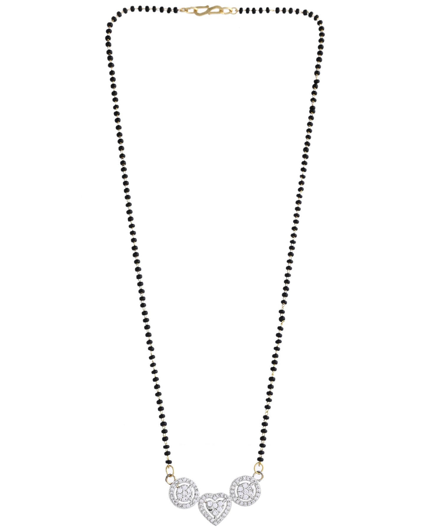 VOJ Silver Plated Stone Studded Elegent Mangalsutra - Swadesiicart