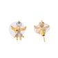 VOJ Gold-Polished Doll Shapped Stone Studded Mangalsutra With Earrings Set - Swadesiicart