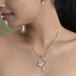 VOJ Dual Tone AD Stone Studded Butterfly Shaped Chain Set With Pandent | Swadesiicart