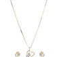 VOJ Dual Tone AD Stone Studded Butterfly Shaped Chain Set With Pandent | Swadesiicart