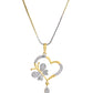 VOJ Dual Tone AD Stone Studded Butterfly Shaped Chain Set With Pandent | Swadesiicart