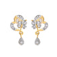 VOJ Dual Tone AD Stone Studded Butterfly Shaped Chain Set With Pandent | Swadesiicart