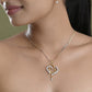VOJ Dual Tone AD Stone Studded Heart Shaped Chain Set With Pendant | Swadesiicart