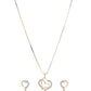 VOJ Dual Tone AD Stone Studded Heart Shaped Chain Set With Pendant | Swadesiicart
