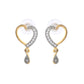 VOJ Dual Tone AD Stone Studded Heart Shaped Chain Set With Pendant | Swadesiicart