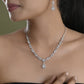 VOJ Silver Plated Elegent Designer AD Jewellery Set - Swadesiicart