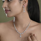 VOJ Silver Plated Elegent Designer AD Jewellery Set - Swadesiicart