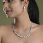 VOJ Silver Plated Star Shaped Necklace With Earrings Set - Swadesiicart