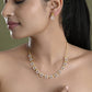 VOJ Gold-Polished Geometrical AD Jewellery Set - Swadesiicart