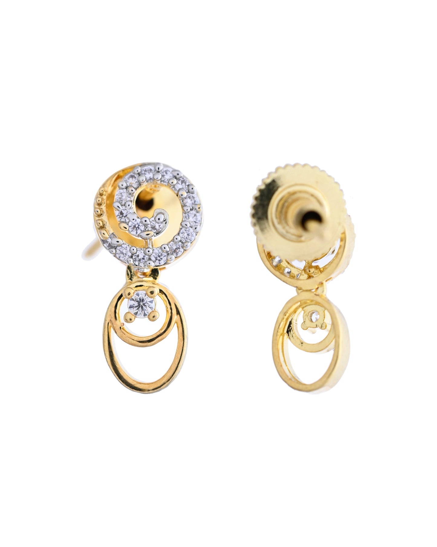 VOJ Gold-Polished Circular AD Jewellery Set - Swadesiicart