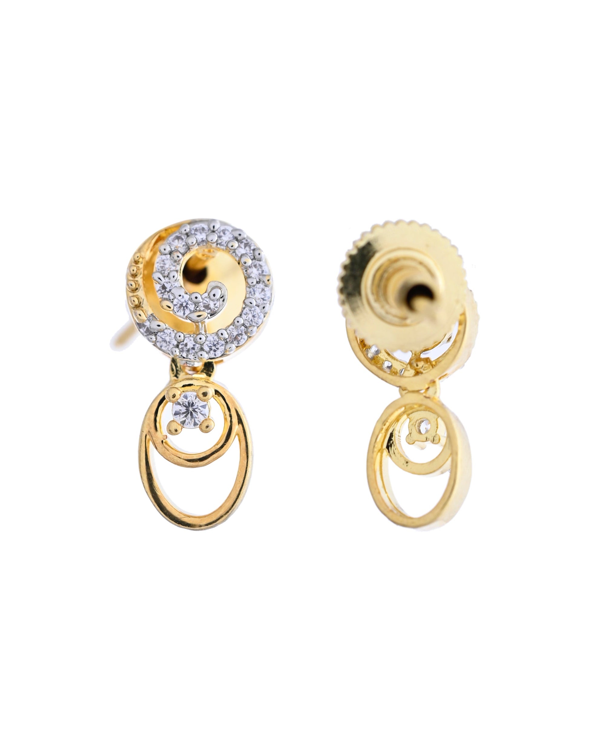 VOJ Gold-Polished Circular AD Jewellery Set - Swadesiicart