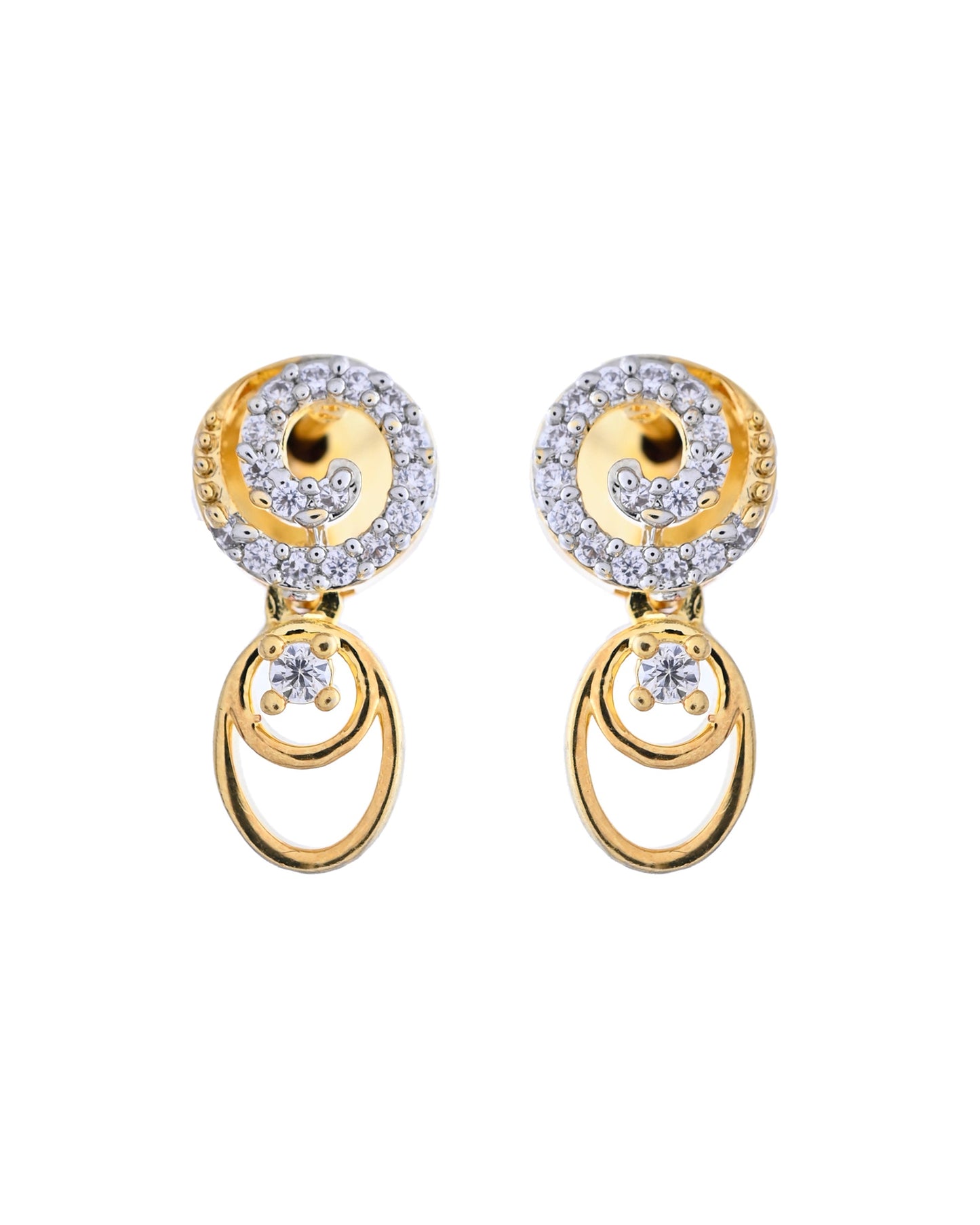 VOJ Gold-Polished Circular AD Jewellery Set - Swadesiicart