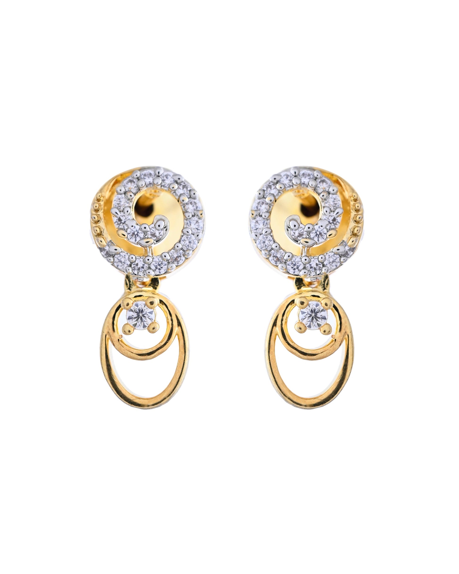 VOJ Gold-Polished Circular AD Jewellery Set - Swadesiicart