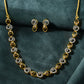 VOJ Gold-Polished Circular AD Jewellery Set - Swadesiicart