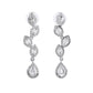VOJ Silver Plated Tear Drop Shaped AD Necklace With Earrings Set - Swadesiicart