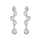 VOJ Silver Plated Tear Drop Shaped AD Necklace With Earrings Set - Swadesiicart