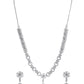 VOJ Silver Plated AD Stone Studded Necklace With Earrings Set - Swadesiicart