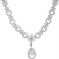 VOJ Silver Plated AD Stone Studded Necklace With Earrings Set - Swadesiicart