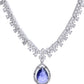 VOJ Silver Plated Purple Stone Studded AD Jewellery Set - Swadesiicart