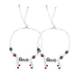 VOJ Set of 2 Silver Plated Love Meenakari Anklet - Swadesiicart