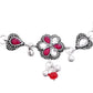 VOJ Set of 2 Silver Plated Floral Meenakari Anklet - Swadesiicart