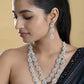 VOJ Sliver Plated American Diamond Studded Jewellery Set - Swadesiicart