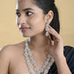 VOJ Sliver Plated American Diamond Studded Jewellery Set - Swadesiicart