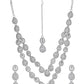 VOJ Sliver Plated American Diamond Studded Jewellery Set - Swadesiicart