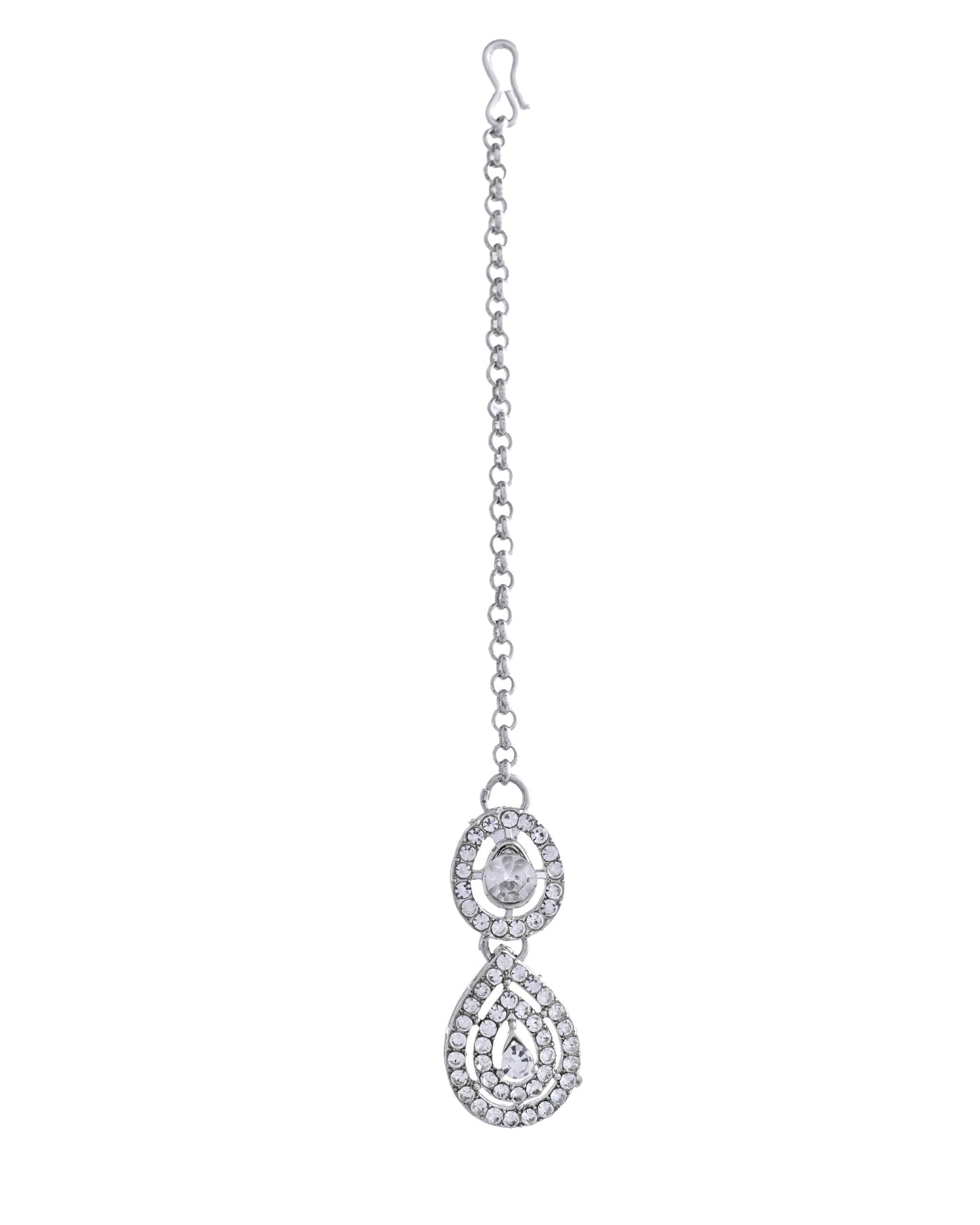 VOJ Sliver Plated American Diamond Studded Jewellery Set - Swadesiicart