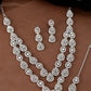 VOJ Sliver Plated American Diamond Studded Jewellery Set - Swadesiicart