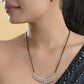 VOJ Silver Toned AD Stone Studded Designer MangalSutra Set - Swadesiicart