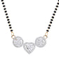 VOJ Gold Toned AD Stone Studded Heart Shape MangalSutra Set - Swadesiicart