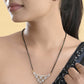 VOJ Gold Toned AD Stone Studded Floral MangalSutra Set - Swadesiicart