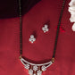 VOJ Gold Toned AD Stone Studded Floral MangalSutra Set - Swadesiicart