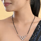 VOJ Rose Gold Toned AD Stone Studded Floral MangalSutra Set - Swadesiicart